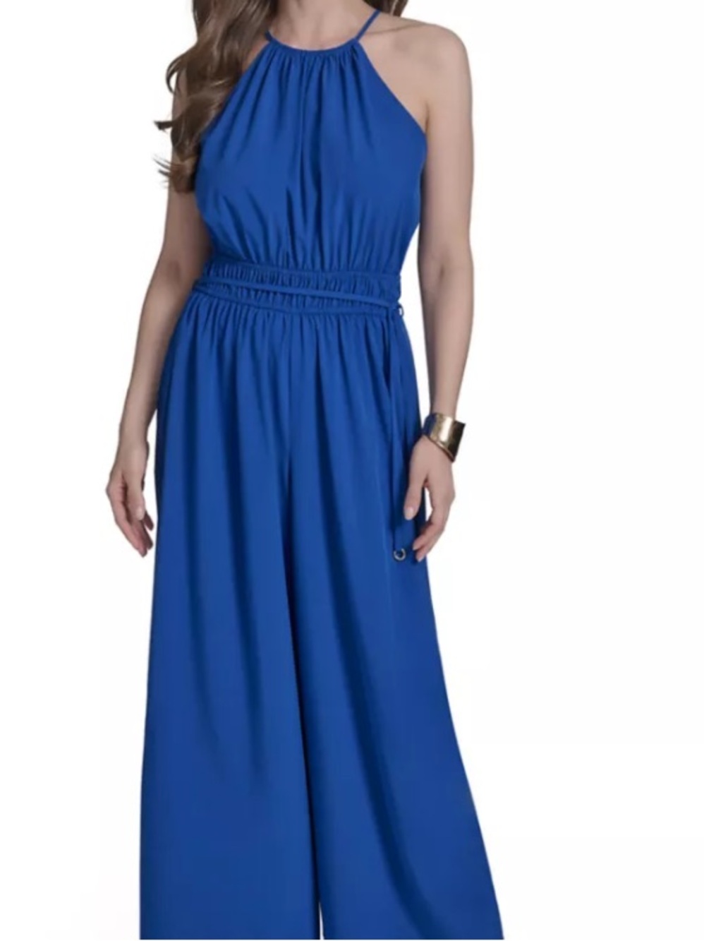 Halston Heritage Cobalt Blue Halter romper SU09